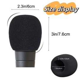 6pcs Foam Mic Cover，Handheld Microphone Windscreen ，Microphone Pop Filter, Microphone Cover ，For Most Standard Handheld Microphone (Black)