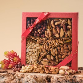 Walnut Tree | Assorted Natural Nuts Star Box | Premium selection of natural nuts mix crammed with vitamins and minerals | Suitable for Vegan, Vegetarian, Halal, Kosher, Gluten Free diets | 400g pack