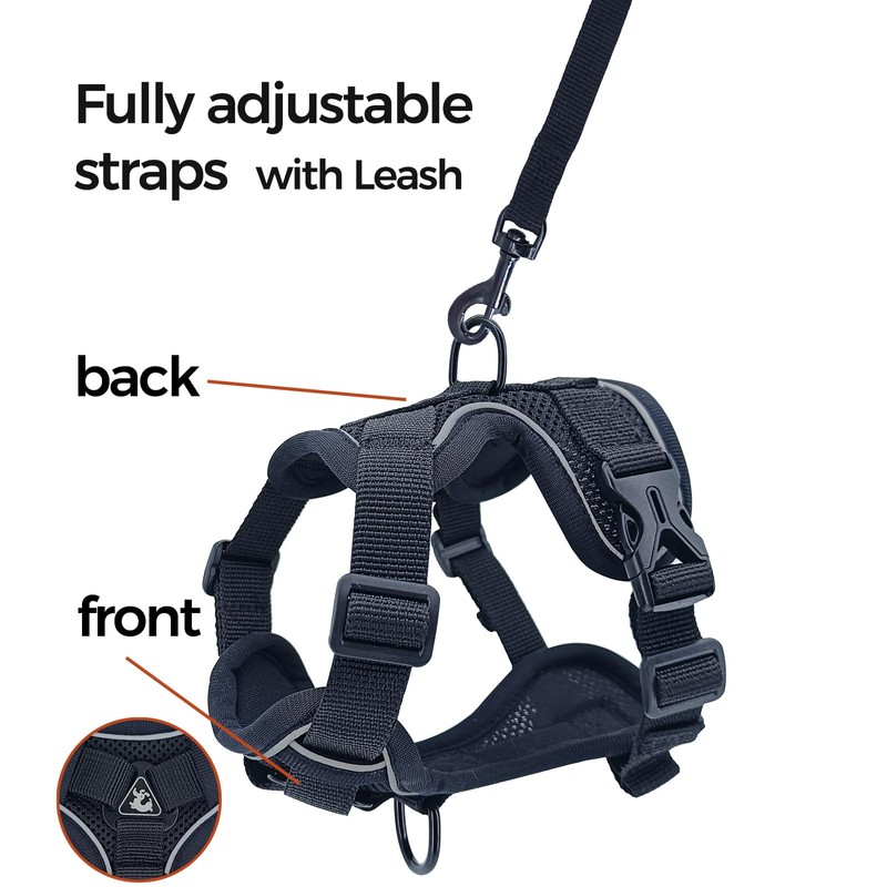 pangdi Cat Harness and Leash Set Escape Proof Tactical Extra