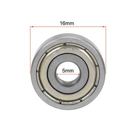 TOP-VIGOR 2Pcs 625ZZ Deep Groove Ball Bearings, Z1 5mm x 16mm x 5mm Double Sealed Industrial Bearings, Chrome Steel Skateboard Bearings for Electrical Instrument Equipment