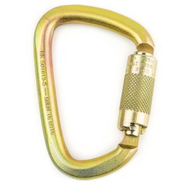 Spidergard S01813-S(5) Steel Carabiner 50kn (11,200 lb) Rated, Twist Auto Lock, ANSI Certified (Qty: 5)