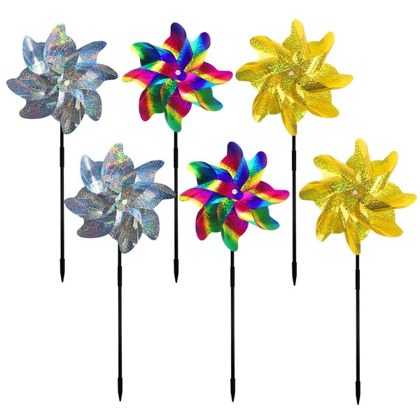 6 Pack Bird Repelling Windmill Windmill Bird Repelling Reflective Garden