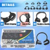Glarks 70Pcs 8 Size Heavy Duty Black Double Gripping Nylon
