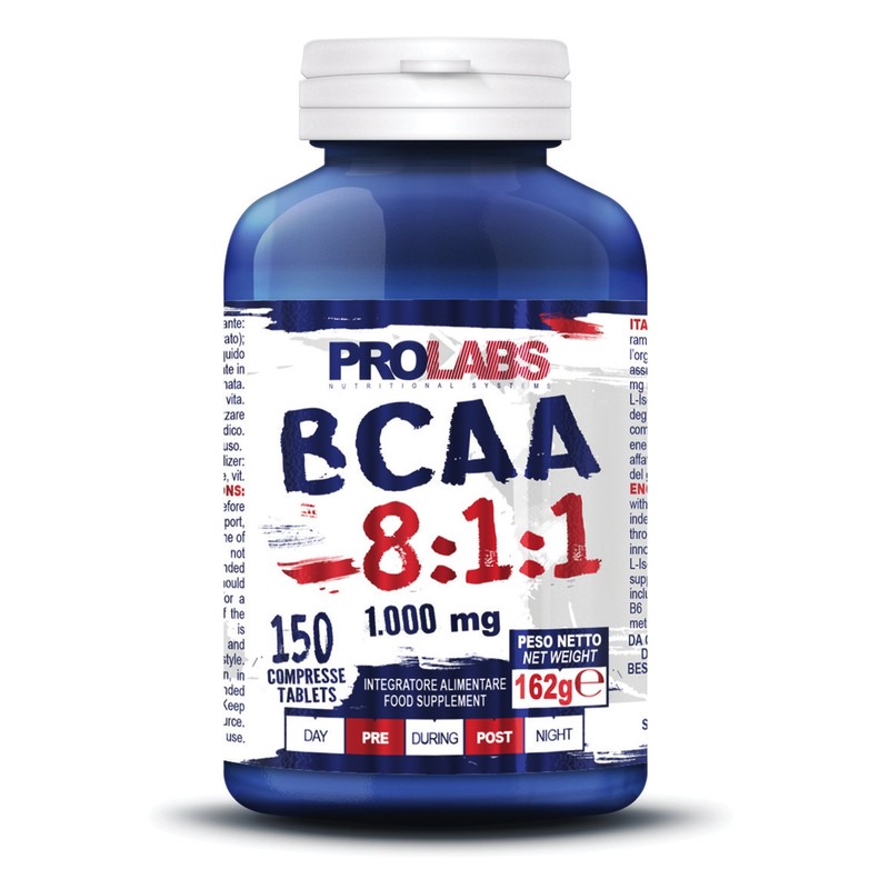 PROLABS – Bcaa Aminoacidi Ramificati Compresse 8.1.1, Amminoacidi 100% Veg
