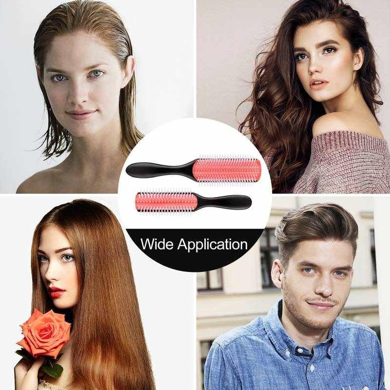 IMAXWAVE Lockige Haarbürste mit 9 Reihen, Curly Kamm mit 9
