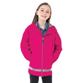 Charles River Apparel Toddler Kids Englander Rain Jacket, hot Pink/Reflective, 3T
