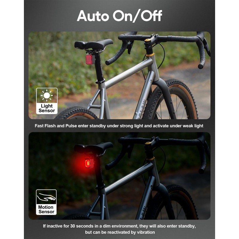 Esaytool Smart Brake Sensing Bike Tail Light, Saddle & Seatpost