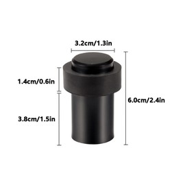 TopHomer Black Heavy Duty Stainless Steel Modern Door Stop Bumper Wall Protector Decorative Solid Rubber Tall Floor Door Stopper for Skirtings