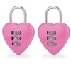 2 PCS Pink Love Heart Shape Combination Padlock for Girls