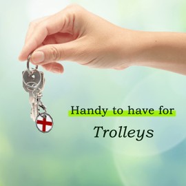 2X Shopping Trolley Tokens |New Shape 12 Edge Sided |Trolley Token UK Storage Flag Coin Pound| Keyring Clasp for Supermarket Locker Cart for her him party Filler Bags| (Shopping Trolly Design)