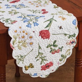 Park Designs Wildflower Scalloped Table Runner - 54" L