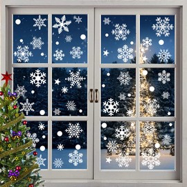 260 Window Decoration Snowflakes Christmas Window Stickers for Winter Parties Snowflakes Window Pictures PVC for Doors Shop Window Display Cabinets Glass Fronts Winter Decoration Christmas Decoration