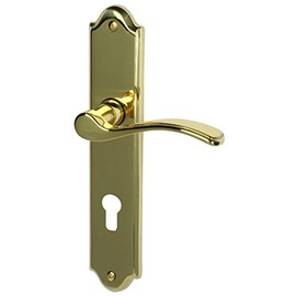 ALPERTEC Door Fittings Lori - Polished Brass For Front Doors 32760143 PZ Door Handle Set Door Fittings Door Handle