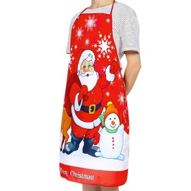 JNGUOSICN Christmas Kitchen Apron Santa Elk Snowman Print Chef Apron Waterproof Christmas Party Costume Funny Xmas Gift for Cooking Cleaning Supplies Home Decoration