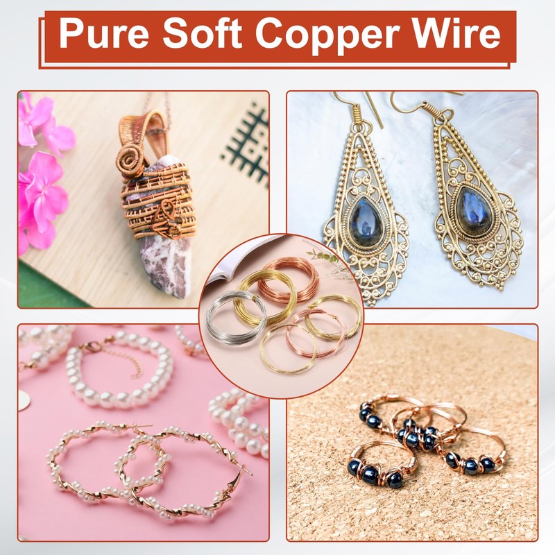 sourcing map 1mm/18 Gauge Copper Wires for Jewelry Making, 1