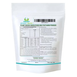 Herbal Magic's Pure & Natural Blend Wholefood Multivitamin Powder - Made from Over 60 Types of Fruits, Vegetables,Herbs & Spices -No Fillers/Preservatives/Maltodextrin/Colors/Flavours (Pack of 1)