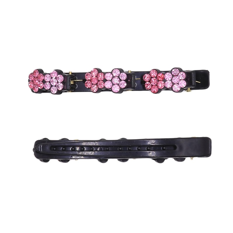 8 PCs Sparkling Crystal Stone Braided Hair Clips Hairpin Duckbill