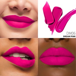 Hot Pink Lipstick Matte for Women, Color Stay Long Lasting Lipstick Smudgeproof Liquid Lipsticks, Cruelty Free Lip Color (DM06 Dream pink)