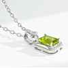 Peridot Natural Gemstone Necklace, Emerald Cut 1.7 Carat Solitaire, 925