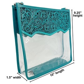 Myra Bag Clear Western Crossbody Bag for Women - Shoulder Purse for Concerts, Sports, Travel - Turquoise