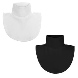 Women's Fake Collar,2 Pieces Fake Collar Women Half Shirt Blouse Top Faux Collar Women Detachable Fake Collar thickened White Black