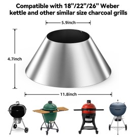 Charkettle BBQ Whirlpool, Stainless Steel Charcoal Briquet Holder Grill Accessories Compatible with Weber Kettle, WSM Smoker, Big Green Egg Grills