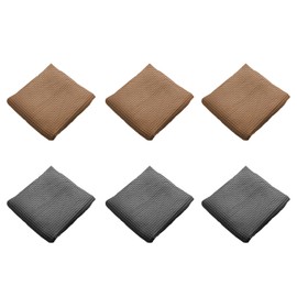 Soulnioi Waffle Kitchen Dish Towels, Microfiber Cleaning Cloth, Soft and Absorbent Dish Cloths, Reusable Towels, Bar Towels, 40 x 40 cm, Pack of 6 - Grey & Coffee