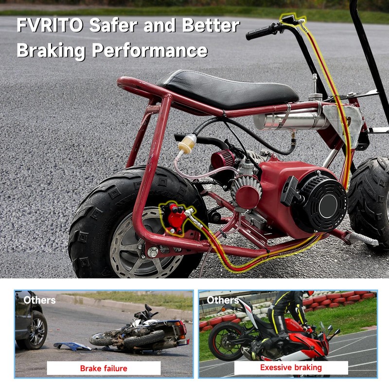 FVRITO Upgraded Mini Bike Hydraulic Disc Brake Kit for Baja