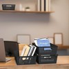 Simple Houseware Stackable Plastic Woven Basket Organizer, 6 Pack, Black