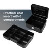 Westcott Lockable Cash Box (compact, 15 cm) Black | Lockable