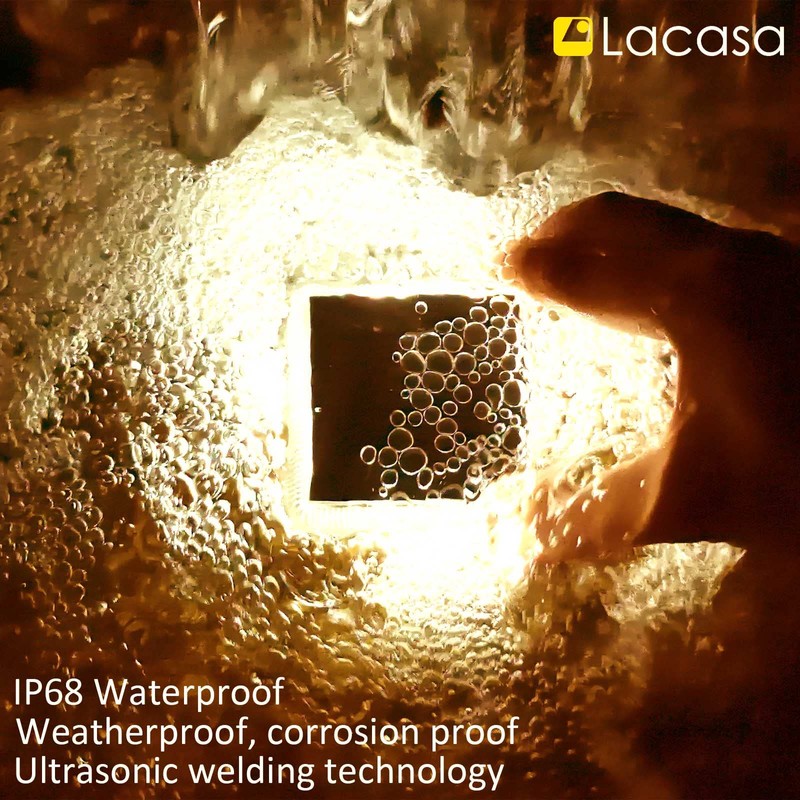 Lacasa 4 Pack Solar Deck Lights Outdoor Waterproof LED, Garden