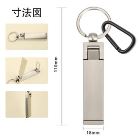 HNENCIER Bag Hanger, Table Hook, Multi-functional Bag, Hook, Hanger, High Strength Type (Up to 8.8 lbs (4 kg), Smartphone Stand Function, Key Holder, Storage, Convenient to Carry (Matte Silver)