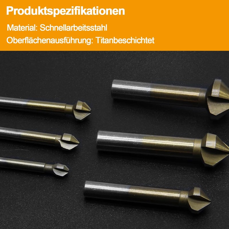 Countersink Set, 6 Pieces Countersink Metal, Countersink Set, Countersink Set,