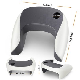 Olumoon Reading Pillow, Lap Desk Pillow for Adult, Memory Foam Gaming Pillow for Arm Support, Arm Rest for Working, Crocheting, Playing Game or Siting in Bed, Floor, Sofa (White)