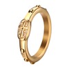 Flonge Women's Gold Cross Ring: Classic Rosary Cross Ring Elevated