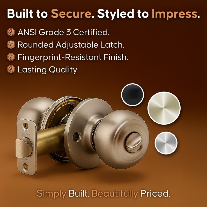 Copper Creek Colonial Privacy Interior Door Knob – ANSI Grade-3
