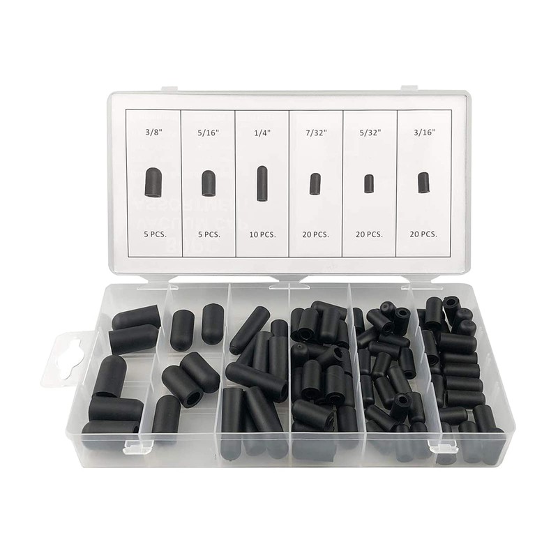 STARTIST 80 Pack Rubber Vacuum Cap Assortment Set 5/32" to