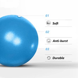 Exercise Ball Small,Pilates Ball 9 Inch Core Ball,Small Exercise Ball with Pump,Barre Ball,Mini Bender Ball, Pilates, Yoga, Workout, Bender, Core Training and Physical Therapy