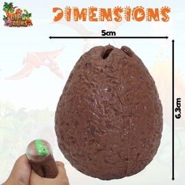 1x Random Colour Squeezy Dinosaur Egg Stress Relief Toy, Kids Sensory Toy for Autism, Anxiety Relief Ball, Summer Soft Fidget Ball 6.3cm
