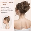 S-noilite Messy Bun Hair Piece Human Hair Wavy Curly Hair