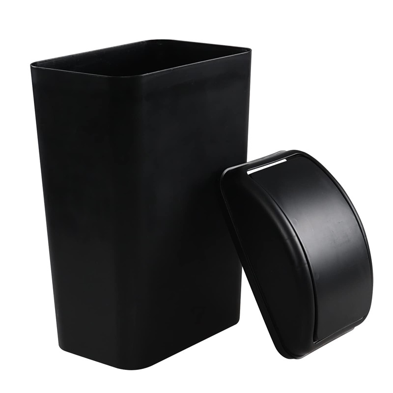 Ponpong 14 L Plastic Swing Top Trash Bin, Slim Plastic