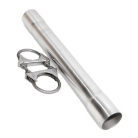 2"ID x 17" Length Exhaust Pipe Stainless Steel Exhaust Tubing with 2x U Bolt Clamps