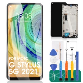 for Moto G Stylus 5G 2021 Screen Replacement for Moto G Stylus 5G 2021 LCD Repair Kits for Moto G Stylus 5G 2021 Digitizer Screen Touch Display Assembly Replacement with Frame XT2131