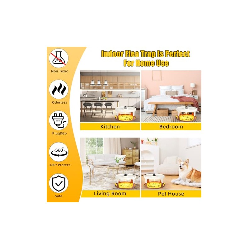 4Pack Upgraded Flea Traps for Inside Your Home - Indoor