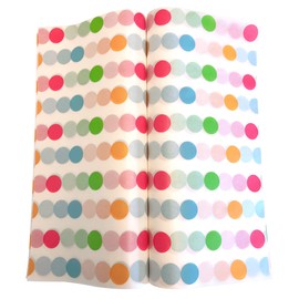 ZZJ 150 Dot Wax Paper Sheets Deli Wraps Tray&Basket Liner Deli Paper Polka Dot Printed Wax Paper Baking Paper Parchment Paper Greaseproof for Food 25 * 22cm (Colorful)
