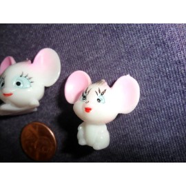 Vintage Plastic Minature Big Head Mice