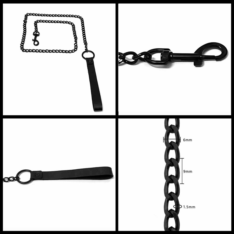 Tosmifairy Black Faux Leather Gothic Choker Collar for Dog Cat