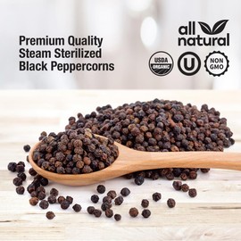 The Spice Lab Pink Himalayan Salt Coarse 2.2 Pound Tub & USDA Organic Tellicherry Peppercorns 18oz Tub - Combo Salt and Pepper Gift Pack - Peppercorns for Grinder