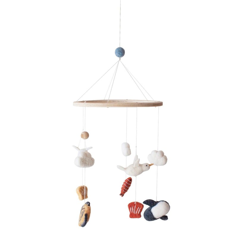 Sebra - Mobile, wind chime - sea creatures - cotton