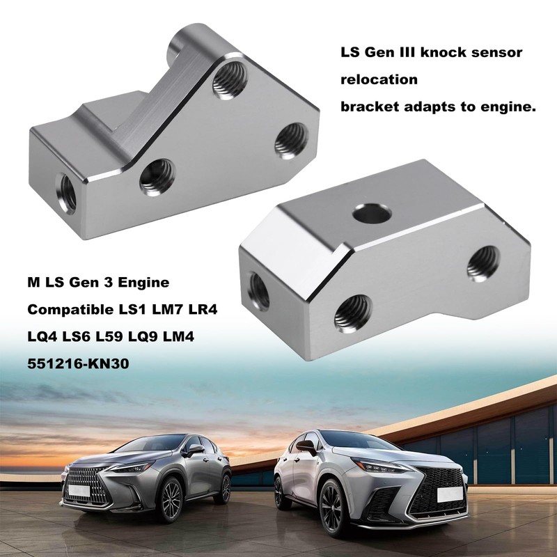 RYANSTAR RACING Billet Aluminum Knock Sensor Relocation Brackets Compatible with